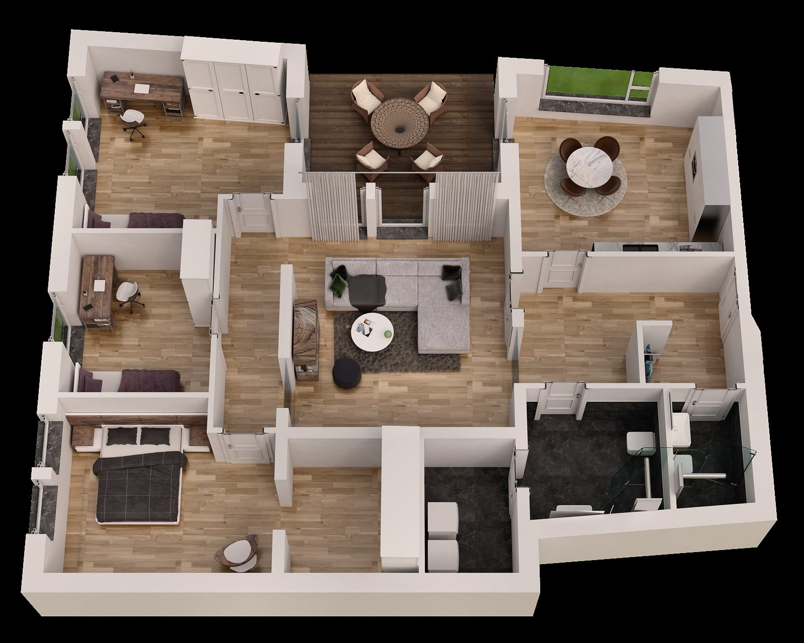 Grundriss Wohnung 1, Ausführung Eindhoven